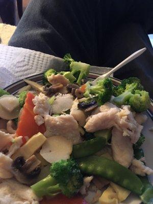 Since I started working out again, nice they have a diet section . Steamed chicken and mixed veggies was awesome.