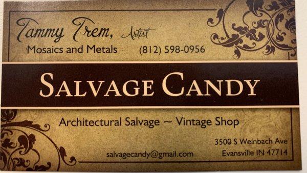 Salvage Candy biz card