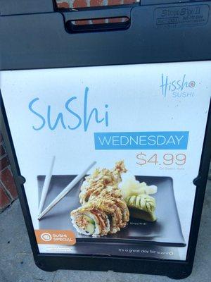 Good to know. HT is Friday and Publix is also Wednesday. I wish some store did a sushi sale on Thursday...