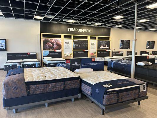 Great selection of luxury comfort like Kingsdown and Tempur-Pedic Luxebreeze