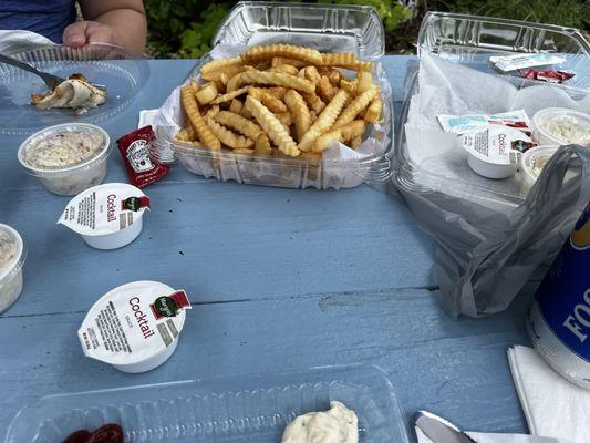 Big side of fries, gulls in parking lot asking for it quite vociferously