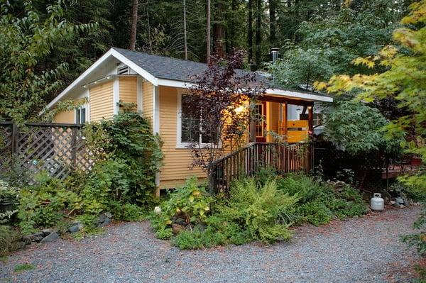 Gravenstein Cottage at Dusk in the Redwoods