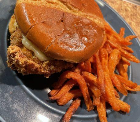 Crispy Chicken Sandwich Sweet Potato Fries