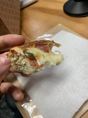 Jalapeño pepperoni pizza bagel