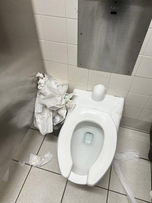 Dirty restrooms disgusting. Hire someone to clean them.