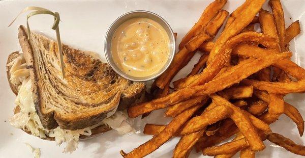 1/2 Turkey Rueben with Sweet Potato Fries