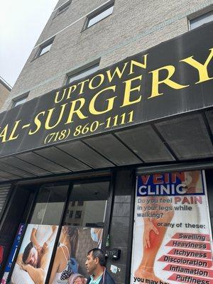 The awning of the East Fremont facility says uptown medical surgery center