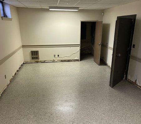 Epoxy Flake Flooring Project for United States Postal Service Union Hall in Harrisburg, PA