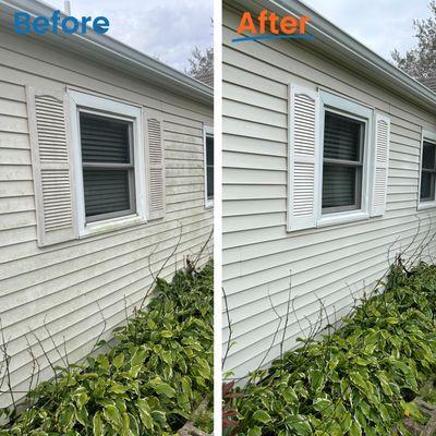 The shutters were a completely different color, the transformation says it all!