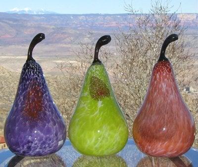 Blown Glass Pears by Tracy