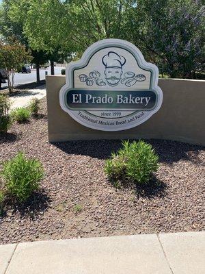 Entrance sign to El Prada Bakery on Rich Beem Blvd. El Paso