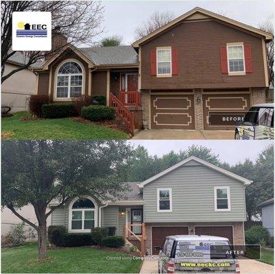 Before & After using Exterior Portfolio vinyl siding