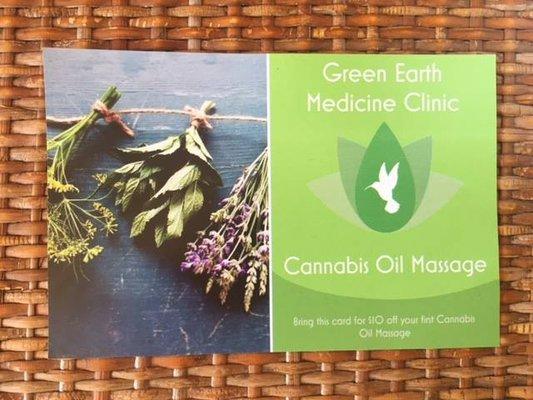 Cannabis Oil massages offered here