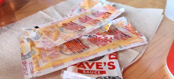 Great non-distracting sauce.  An extra packet for each of our meals was plenty.