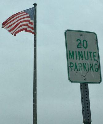 20 Minute Street Parking In Front Of Post Office.