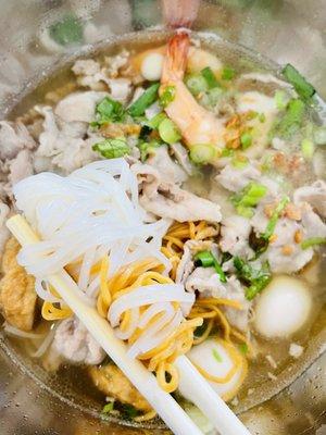 Hu Tieu Mì - rice & egg noodle view (the soup version)