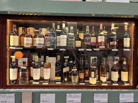 Premium liquor selection