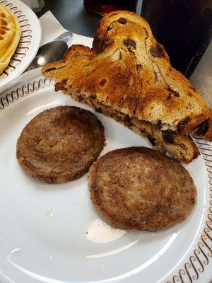 Sausage and raisin toast