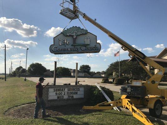 Old Sign Coming Down