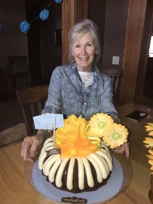 Mom's birthday bundt.  Amazing!