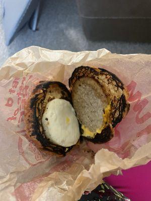 I got to work this morning, opened up my bag to this burnt CROISSANT sandwich! Like omg i can't eat this at and I can't go back to fix it