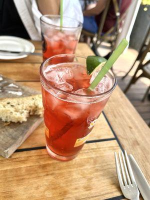 Fizzy: (Ginger Beer+Cranberry Mocktail)