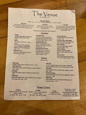 Menu front