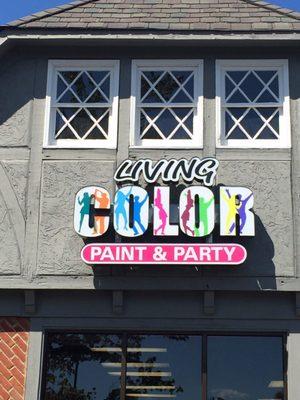 The front of Living Color paint and party studio.