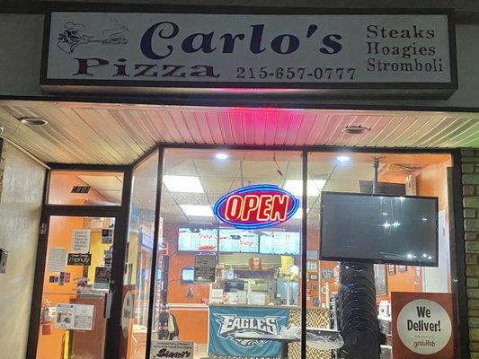 Outside of Carlo's Pizza