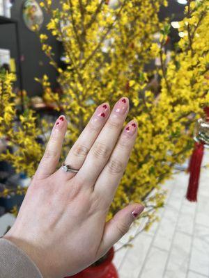 Valentine's gel manicure