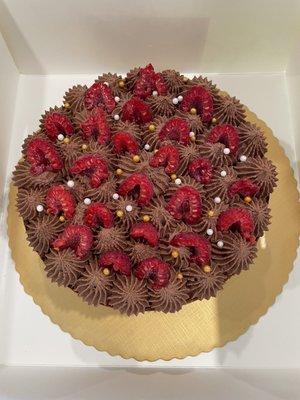 Raspberry chocolate cake