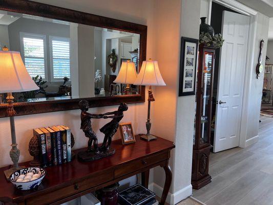 Foyer--everything made the trip without a single scratch!  Zuni Movers did an outstanding job!