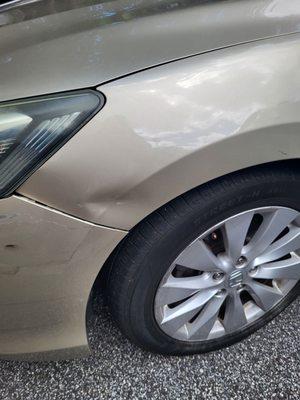 Car damage at AAA repair