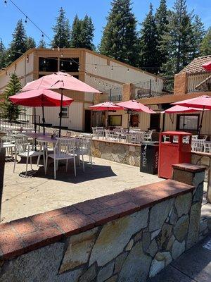 Outside patio seating area.