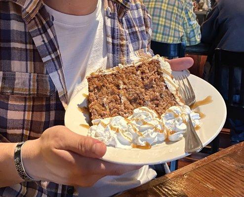 Carrot Cake! Pretty good and large. would recommend splitting the calories with a pal.