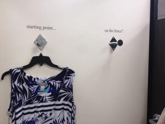 Cute signs in the fitting rooms