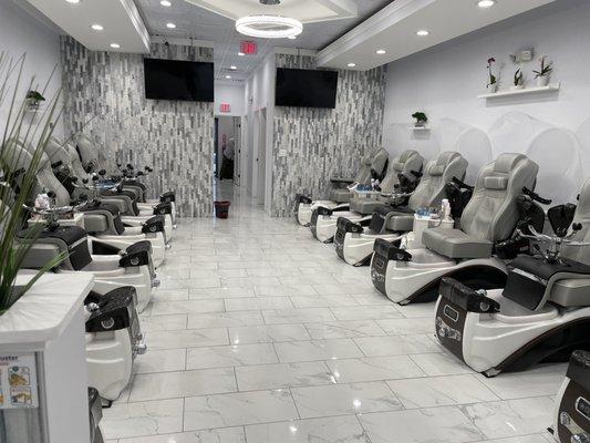 Inside, pedicure area