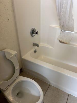 Paint missing. Also broken toilet that wouldn't stop swirling after using.