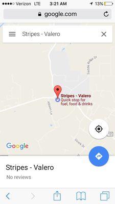 Where the store is located on a map