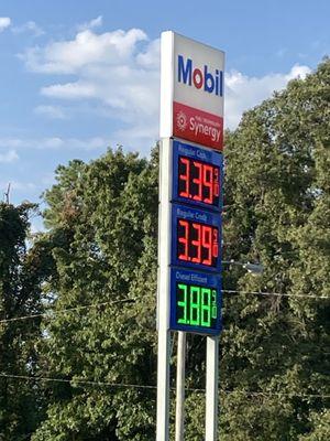 price sign (they sell both gasoline and diesel fuel)