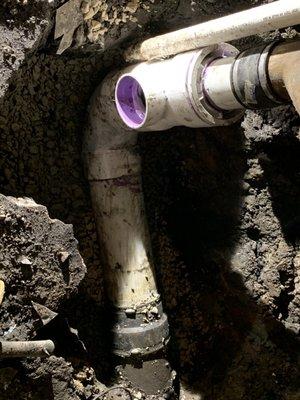 Main broken sewer line