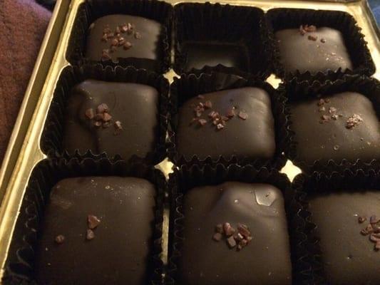 The dark chocolate sea salt caramels are fantastic here.