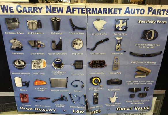 New aftermarket parts at a fraction of dealer cost  Guaranteed