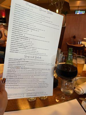 Menu & vino