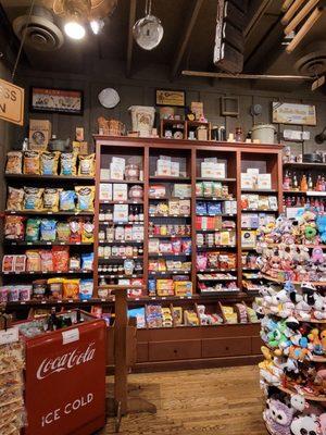 Shelves in the store area