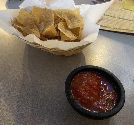 Chips and salsa. The salsa has extra cilantro in it and I figured the name was appropriate for the place.