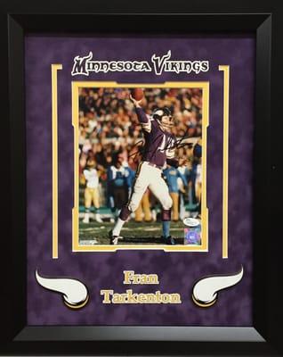 SIGNED 8X10 FEATURES UNIQUE CUSTOM FRAMING AND THE AUTOGRAPH IS CERTIFIED BY JSA