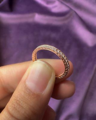 Rose gold romance. Refined detail surround this diamond eternity band. By Catherine Angiel NYC.