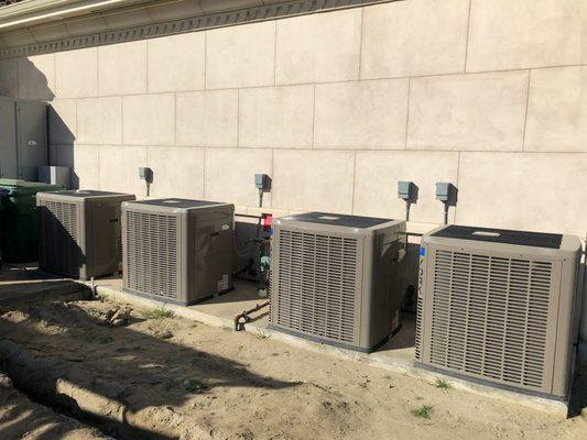 4 YORK HVAC Units help condition the air at Large Custom home in NW Bakersfield, CA.