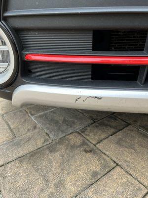 Scratches on the car